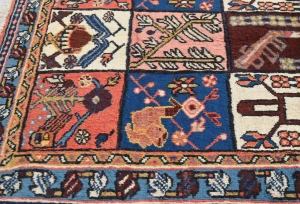 Vintage Multicolored Tribal 3X5 Bakhtiari Persian Rug