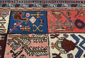 Vintage Multicolored Tribal 3X5 Bakhtiari Persian Rug