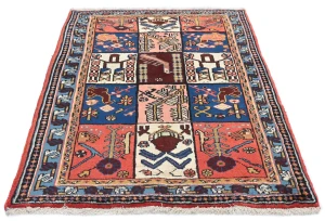 Vintage Multicolored Tribal 3X5 Bakhtiari Persian Rug