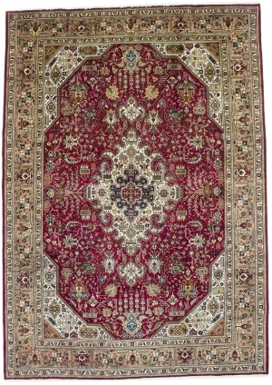 Vintage Red Traditional 8'0X11'5 Tabriz Persian Rug