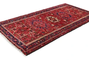 Vintage Red Tribal 4X7 Karajeh Persian Rug
