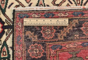 Vintage Cream Floral Tribal 3X5 Hamedan Persian Rug