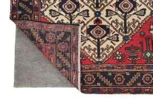 Vintage Cream Floral Tribal 3X5 Hamedan Persian Rug