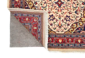 Vintage Cream Floral 3'6X4'7 Sarouk Persian Rug