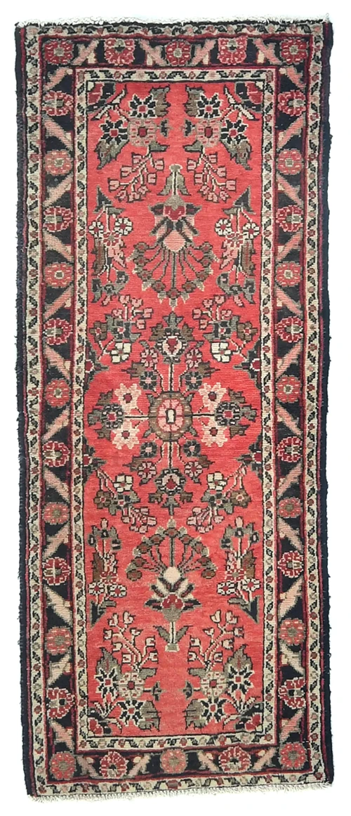 Vintage Red Floral Tribal 2X5 Lilian Persian Rug