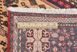 Vintage Beige Tribal Geometric 2X5 Abadeh Persian Oriental Rug