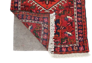 Vintage Red Geometric 2'3X7'3 Karajeh Persian Runner Rug