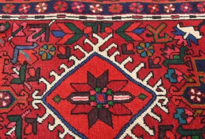 Vintage Red Geometric 2'3X7'3 Karajeh Persian Runner Rug