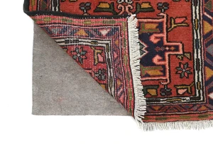 Vintage Bittersweet Red Geometric 2'3X6'4 Karajeh Persian Runner Rug