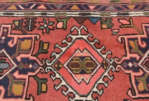 Vintage Bittersweet Red Geometric 2'3X6'4 Karajeh Persian Runner Rug