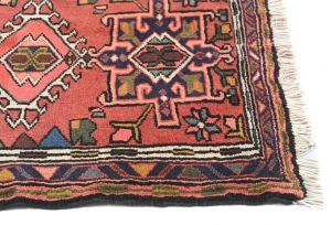 Vintage Bittersweet Red Geometric 2'3X6'4 Karajeh Persian Runner Rug