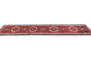 Vintage Red Tribal 2'4X10 Karajeh Persian Runner Rug