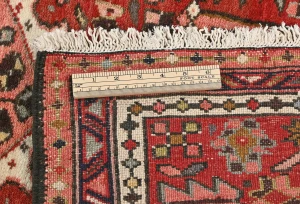 Vintage Red Geometric 3X11 Karajeh Persian Runner Rug