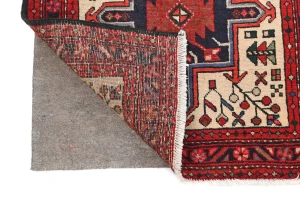 Vintage Cream Geometric 2'6X7'7 Karajeh Persian Runner Rug
