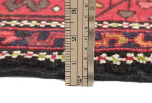Vintage Red Geometric 2'5X12'0 Karajeh Persian Runner Rug