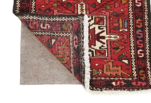 Vintage Red Geometric 2'5X12'0 Karajeh Persian Runner Rug