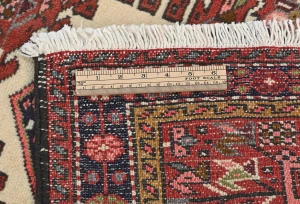 Vintage Red Geometric 2'5 X 9'9 Karajeh Persian Runner Rug