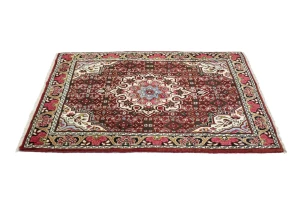 Maroon Red Vintage Floral 3X5 Traditional Bidjar Persian Rug