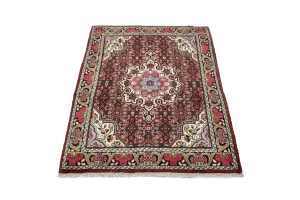 Maroon Red Vintage Floral 3X5 Traditional Bidjar Persian Rug