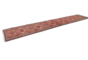 Vintage Red Tribal 3X12 Karajeh Persian Runner Rug