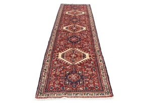 Vintage Red Tribal 3X10 Karajeh Persian Runner Rug