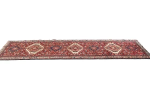 Vintage Red Tribal 3X10 Karajeh Persian Runner Rug