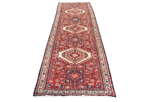 Vintage Red Tribal 3X10 Karajeh Persian Runner Rug