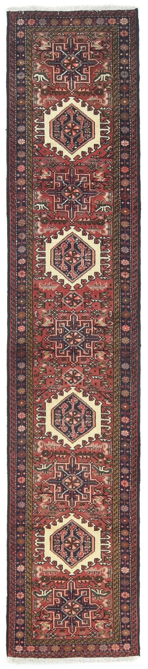 Vintage Red Tribal 2X9 Karajeh Persian Runner Rug