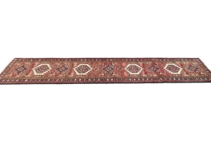 Vintage Red Tribal 2X9 Karajeh Persian Runner Rug