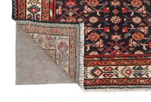 Vintage Plum Floral Tribal 4X11 Hamedan Persian Runner Rug