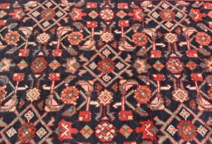 Vintage Plum Floral Tribal 4X11 Hamedan Persian Runner Rug