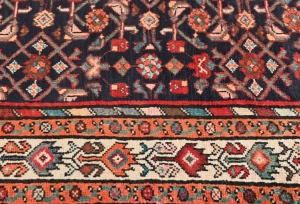 Vintage Plum Floral Tribal 4X11 Hamedan Persian Runner Rug