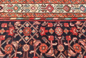 Vintage Plum Floral Tribal 4X11 Hamedan Persian Runner Rug