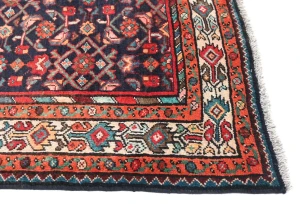 Vintage Plum Floral Tribal 4X11 Hamedan Persian Runner Rug