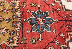 Vintage Red  Geometric Tribal 4X11 Heriz Persian Runner Rug