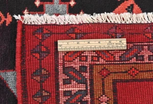 Vintage Plum Geometric Tribal 4X13 Hamedan Persian Runner Rug