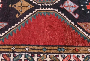 Vintage Plum Geometric Tribal 4X13 Hamedan Persian Runner Rug