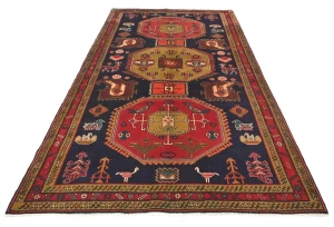 Vintage Purple Tribal 5X10 Meshkin Persian Runner Rug