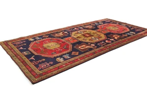 Vintage Purple Tribal 5X10 Meshkin Persian Runner Rug