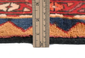 Vintage Plum Tribal 4X10 Meshkin Persian Runner Rug