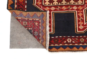 Vintage Plum Tribal 4X10 Meshkin Persian Runner Rug