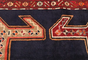 Vintage Plum Tribal 4X10 Meshkin Persian Runner Rug
