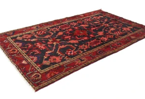 Vintage Purple Floral Tribal  4'6X7'3 Hamedan Persian Rug