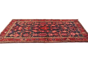 Vintage Purple Floral Tribal  4'6X7'3 Hamedan Persian Rug