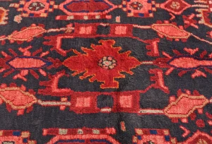 Vintage Purple Floral Tribal  4'6X7'3 Hamedan Persian Rug
