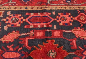Vintage Purple Floral Tribal  4'6X7'3 Hamedan Persian Rug
