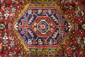 Vintage Red Geometric 5X13 Karajeh Persian Runner Rug