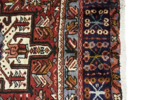 Vintage Red Geometric 5X13 Karajeh Persian Runner Rug