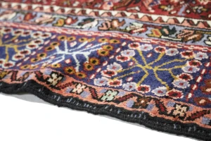 Vintage Red Geometric 5X13 Karajeh Persian Runner Rug