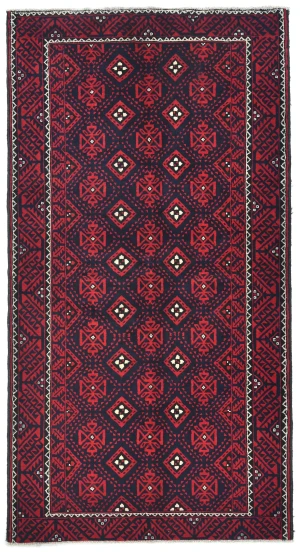 Vintage Red Tribal 5X10 Balouch Persian Runner Rug